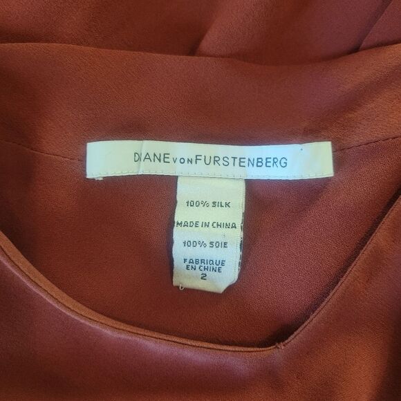 Diane von Furstenberg Teresia Silk Drop Waist Dress Size 2 - Picture 5 of 6